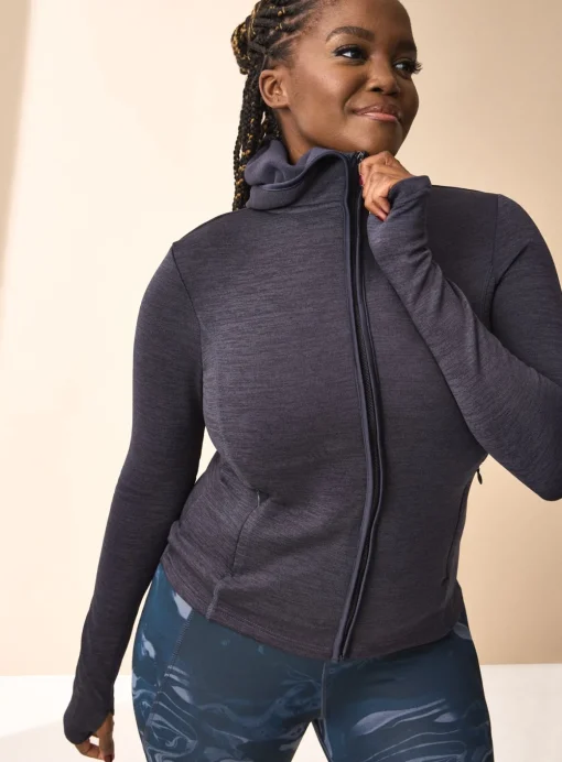REAKTIV Navy Brushed Fleece Zip-Through Hoodie L