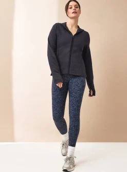 REAKTIV Navy Brushed Fleece Zip-Through Hoodie L