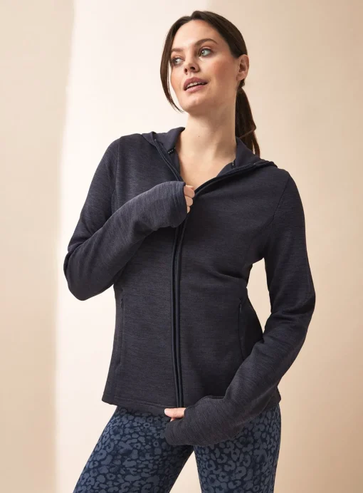 REAKTIV Navy Brushed Fleece Zip-Through Hoodie L