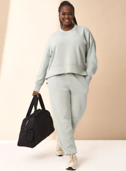 REAKTIV Sage Green Coord Soft Touch Luxe Ribbed Joggers L