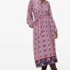 Red Border Print Boho Midaxi Dress 6