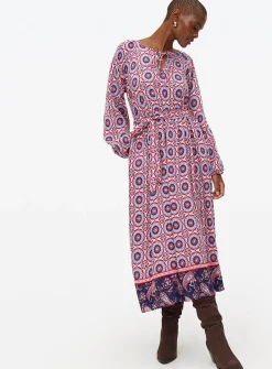 Red Border Print Boho Midaxi Dress 6