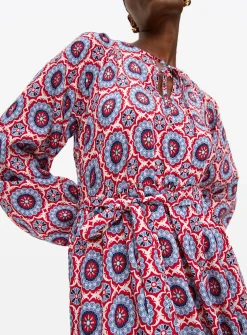 Red Border Print Boho Midaxi Dress 6