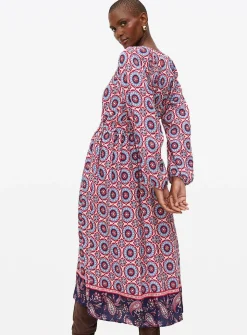 Red Border Print Boho Midaxi Dress 6