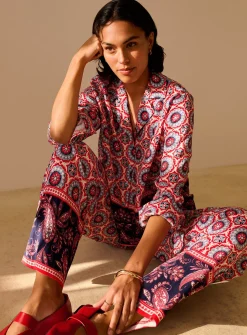 Red Border Printed Co-ord Shirt 26