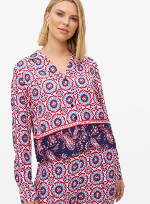 Red Border Printed Co-ord Shirt 26