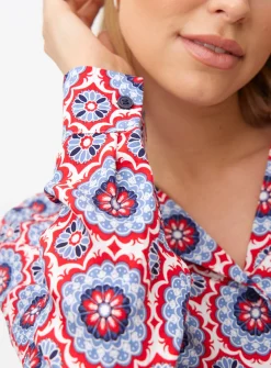 Red Border Printed Co-ord Shirt 26