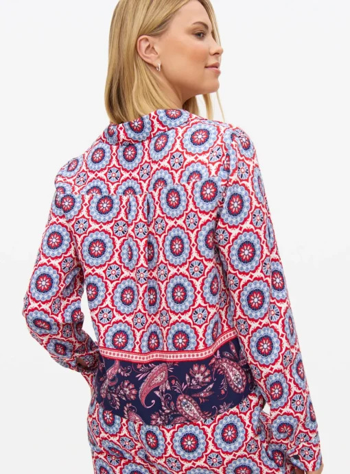 Red Border Printed Co-ord Shirt 26