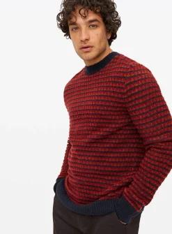 Red Brick Stitch Crew Neck Jumper L
