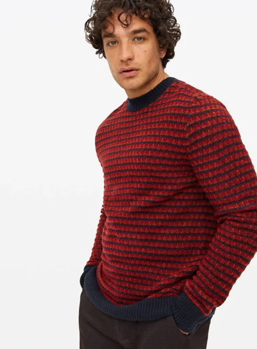 Red Brick Stitch Crew Neck Jumper L