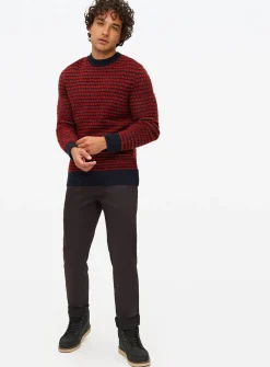 Red Brick Stitch Crew Neck Jumper L