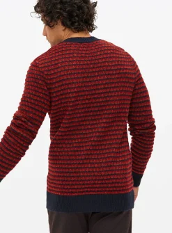 Red Brick Stitch Crew Neck Jumper L