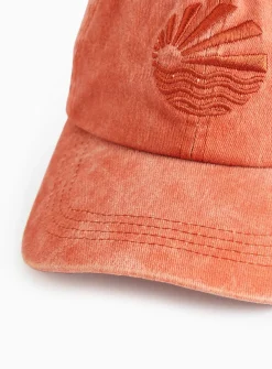 Red Embroidered Cap One Size