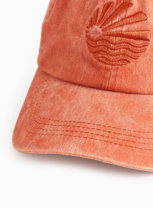Red Embroidered Cap One Size