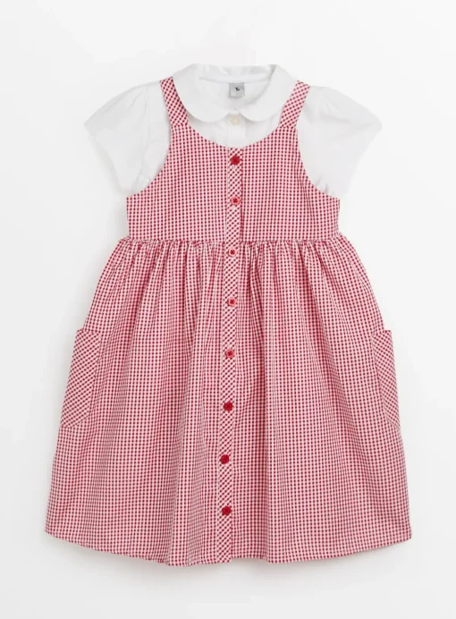 Red Gingham Dress & Top Set 12 years