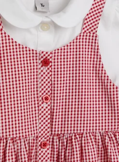 Red Gingham Dress & Top Set 12 years