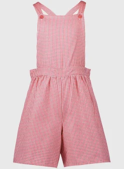 Red Gingham School Bibshorts 10 years