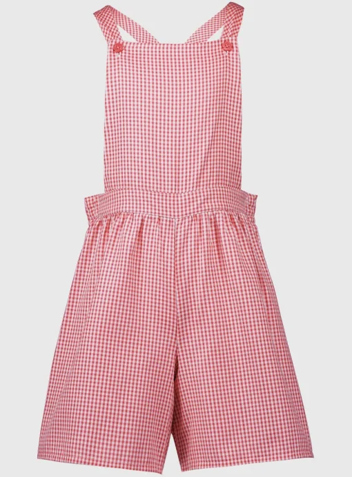 Red Gingham School Bibshorts 10 years