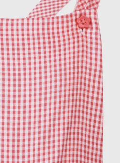 Red Gingham School Bibshorts 10 years