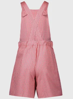 Red Gingham School Bibshorts 10 years