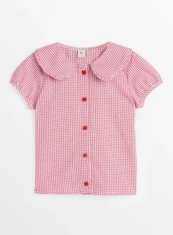 Red Gingham School Blouse 10 years
