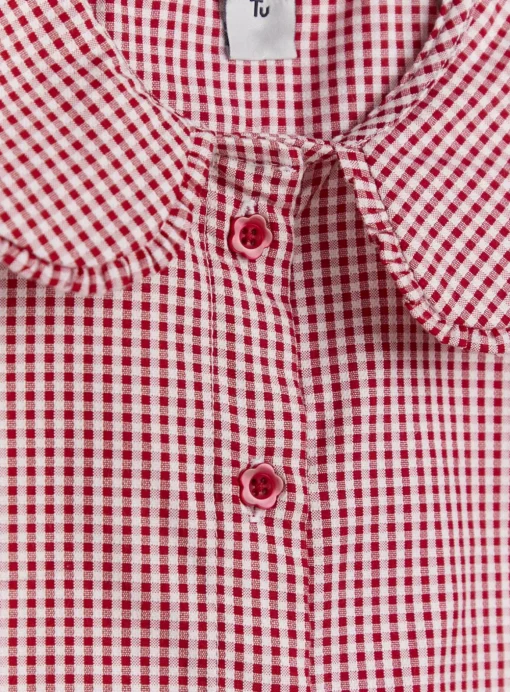 Red Gingham School Blouse 10 years