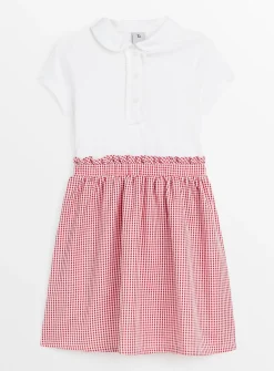 Red Gingham Twofer School Dress 4 years