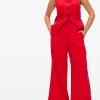 Red Linen Ultra Wide Trousers 14R