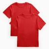 Red Plain School Sports T-Shirts 2 Pack 6 years