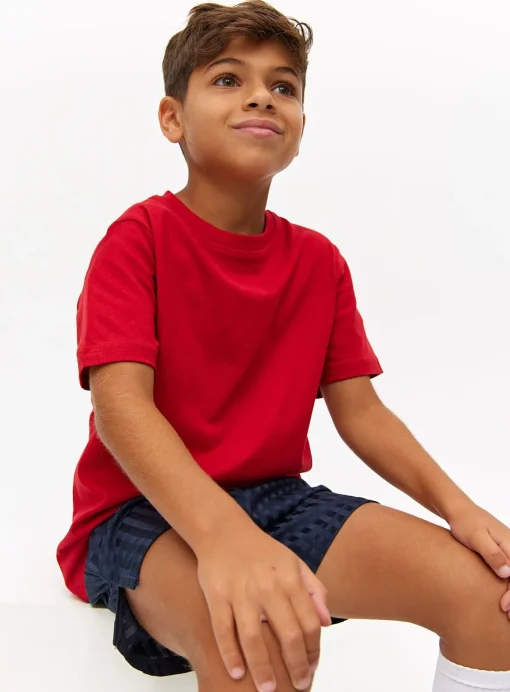 Red Plain School Sports T-Shirts 2 Pack 6 years