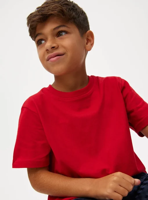 Red Plain School Sports T-Shirts 2 Pack 6 years