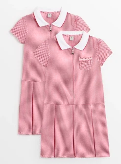 Red Sporty Gingham Dress 2 Pack 5 years