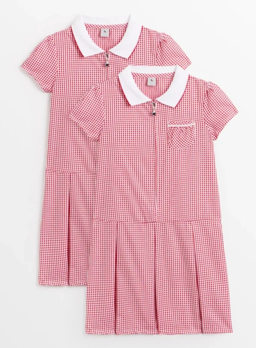 Red Sporty Gingham Dress 2 Pack 5 years