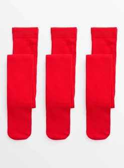 Red Super Soft Seamless Tights 5 Pack 3-4 years