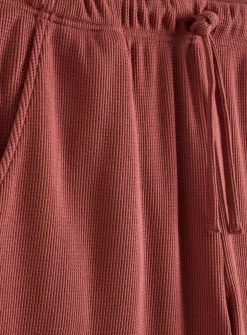 Red Textured Lounge Shorts Red
