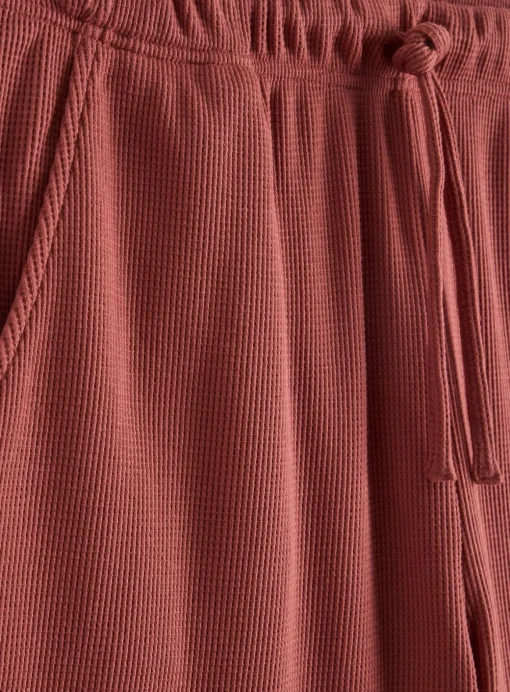 Red Textured Lounge Shorts Red