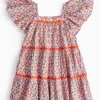 Red Tiered Floral Patterned Dress 5 years