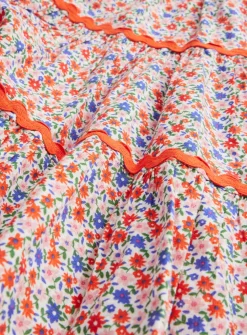 Red Tiered Floral Patterned Dress 5 years