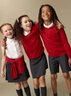 Red Unisex V-Neck Jumpers 2 Pack 4 years