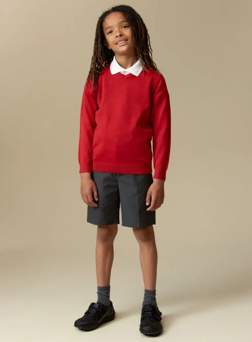 Red Unisex V-Neck Jumpers 2 Pack 4 years