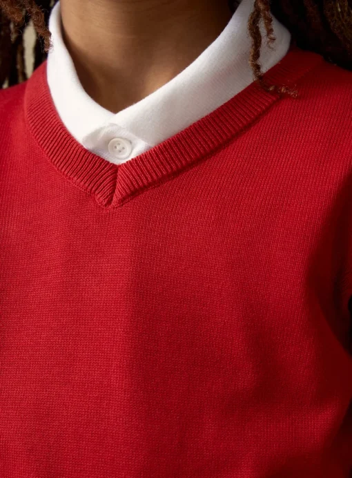 Red Unisex V-Neck Jumpers 2 Pack 4 years