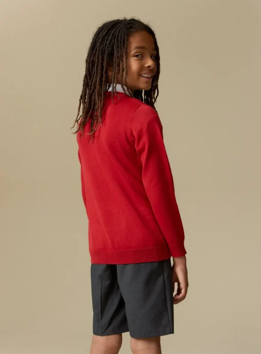 Red Unisex V-Neck Jumpers 2 Pack 4 years