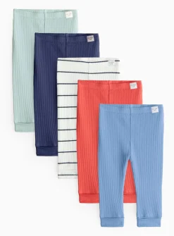 Ribbed Leggings 5 Pack 6-9 months