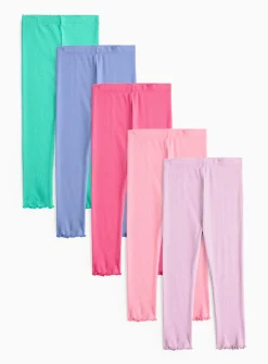 Ribbed Leggings 5 Pack 1-2 years