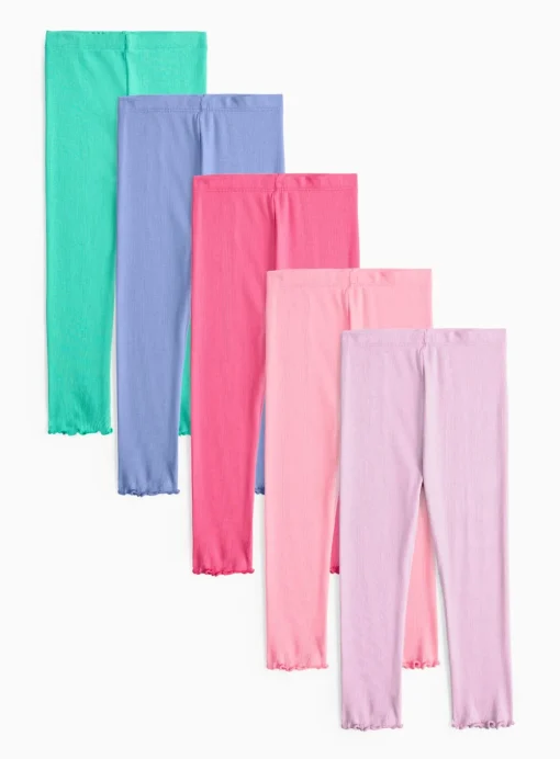 Ribbed Leggings 5 Pack 1-2 years