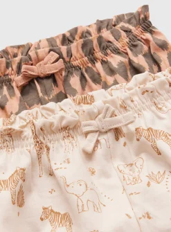 Safari & Leopard Print Shorts 2 Pack 12-18 months