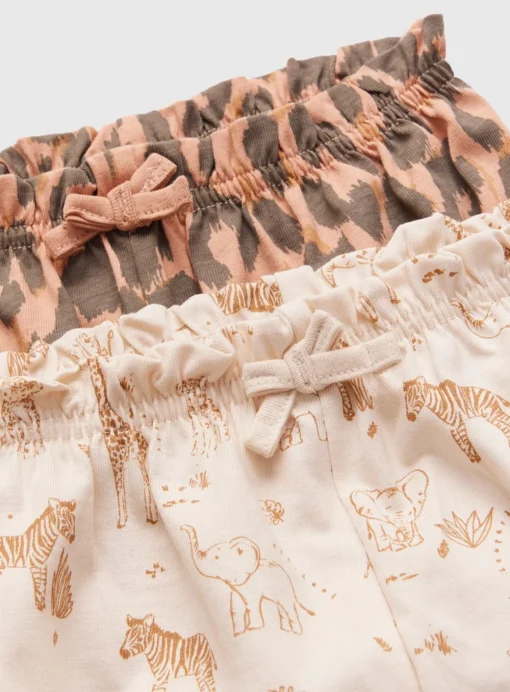 Safari & Leopard Print Shorts 2 Pack 12-18 months