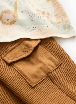 Safari Animal Top & Cargo Leggings Set 6-9 months