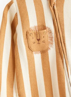 Safari Animals Printed Waffle Sleepsuit 3 Pack 9-12 months