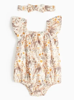 Safari Romper & Headband Set 6-9 months